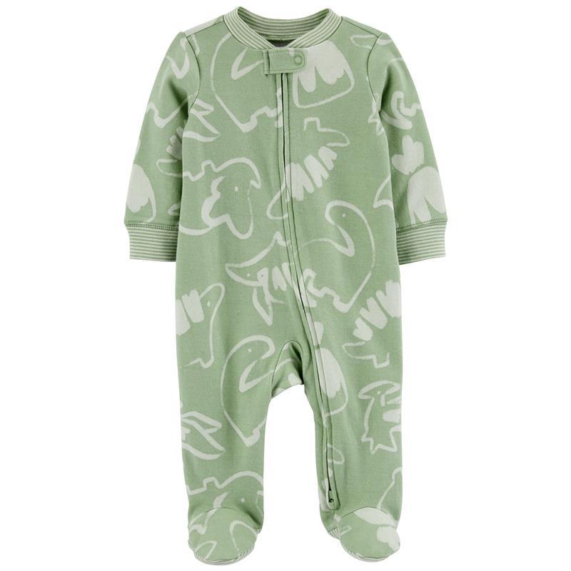 Carters - Baby Boy Dinosaur 2-Way Zip Cotton Sleep & Play, Green Image 1