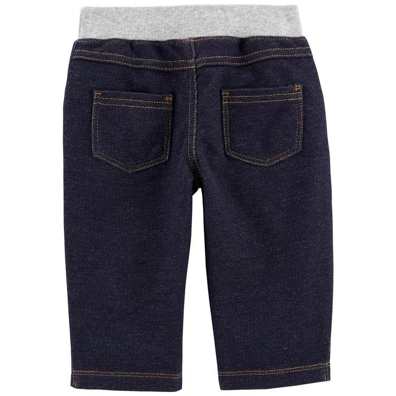 Carters - Baby Boy Pull-On Knit Denim Pants, Navy Image 2