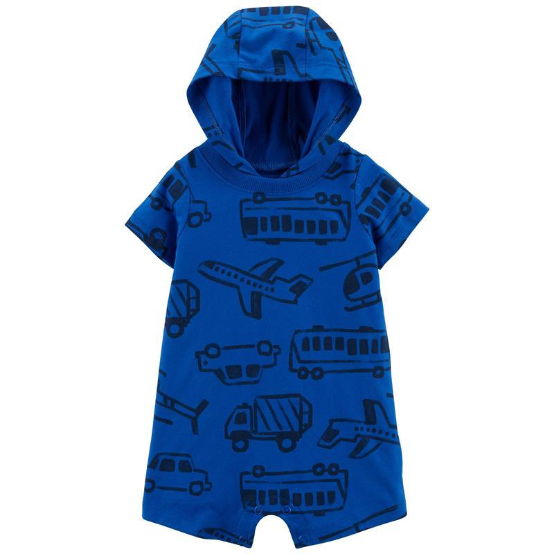 Carters - Baby Boy Transportation Cotton Romper, Blue Image 1