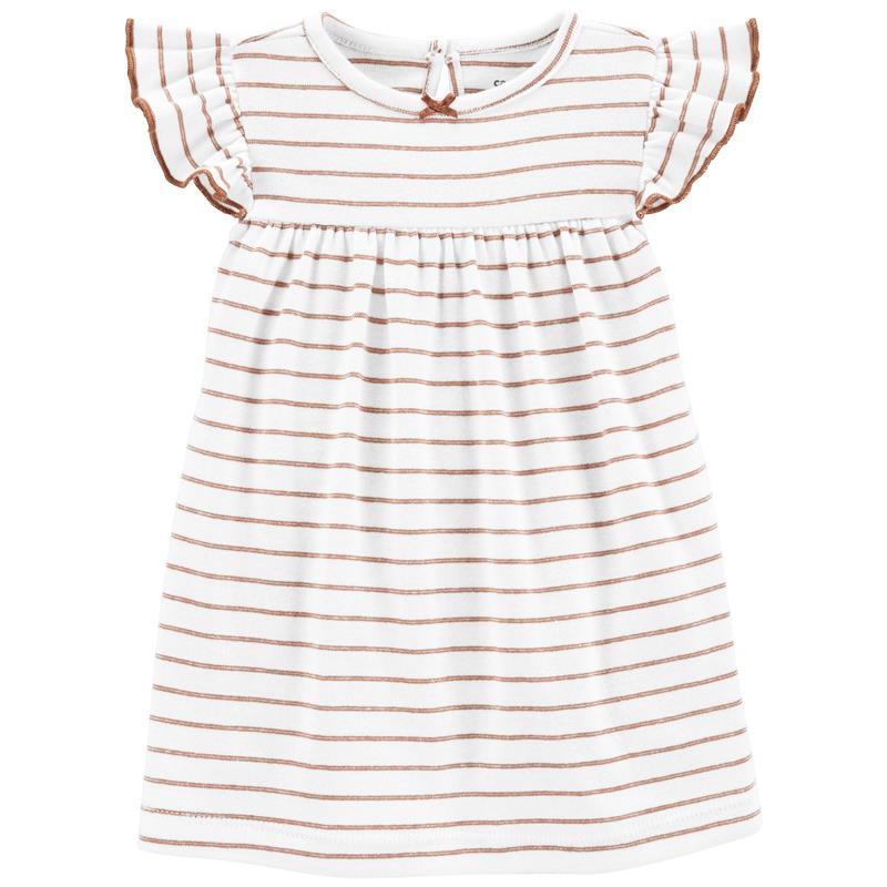 Carters - Baby Girl 2Pk Bodysuit Dress & Cardigan Set, Brown/White Image 2