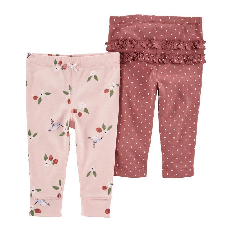 Carters - Baby Girl 2Pk Cotton Pants, Pink Image 1