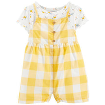 Carters - Baby Girl 2Pk Floral Tee & Shortall Set, Yellow/White Image 1