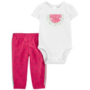 Carters - Baby Girl 2Pk Watermelon Bodysuit Pant Set, Pink Image 1