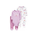 Carter's - Baby Girl 3Pk Bodysuit Pant & Sleep & Play Set, Purple Image 1