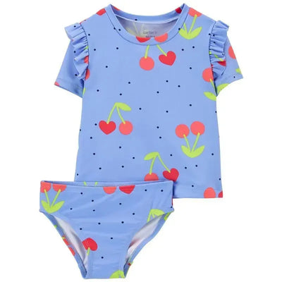 Carters - Baby Girl Cherry 2Pk Rashguard Set, Blue Image 1