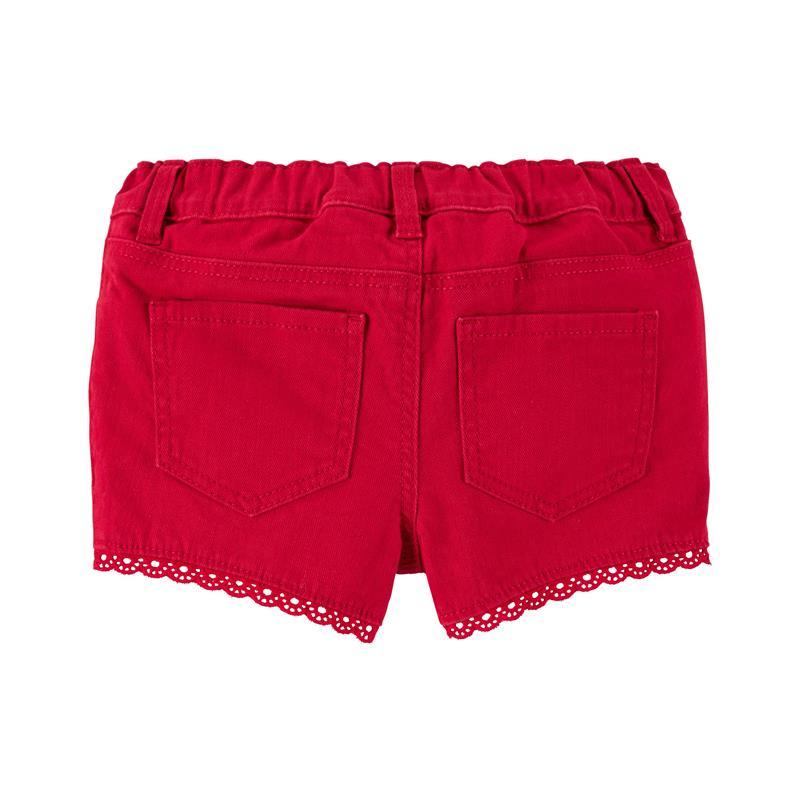 Carters - Baby Girl Eyelet Twill Shorts, Red Image 2