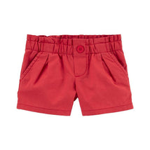 Carters - Baby Girl Linen Shorts, Red Image 1