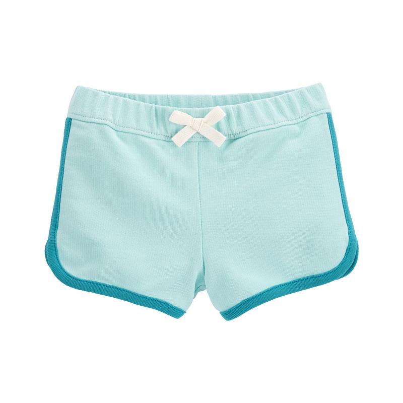 Carters - Baby Girl Pull-On Cotton Shorts, Blue Image 1
