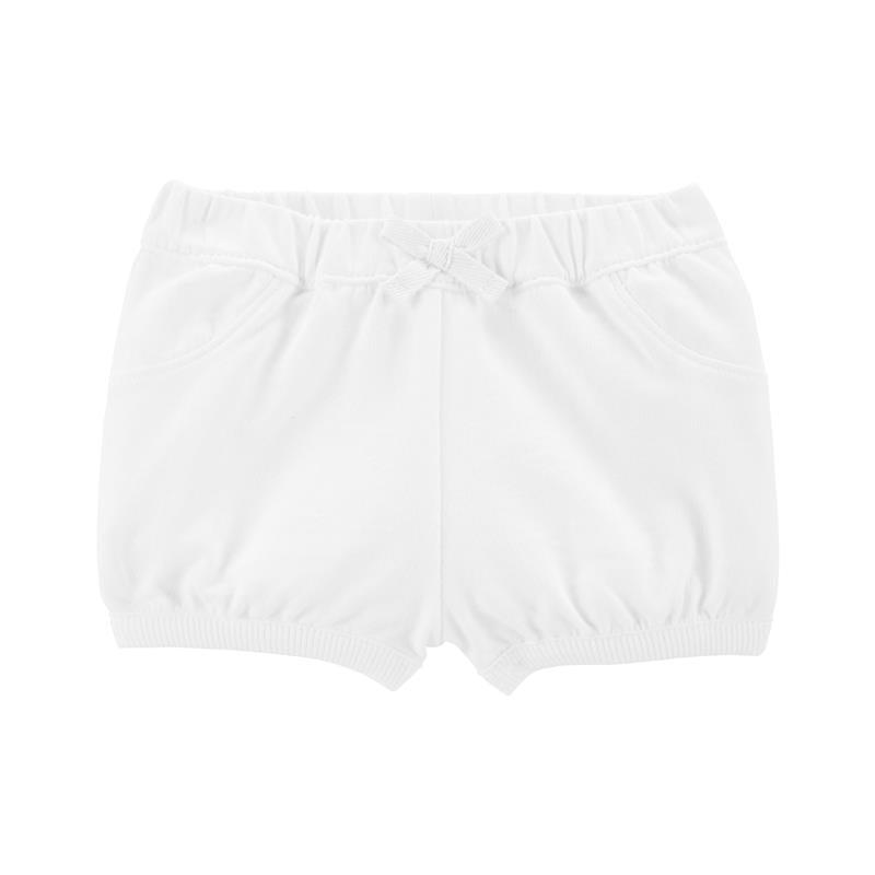 Carters - Baby Girl Pull-On Shorts, White Image 1
