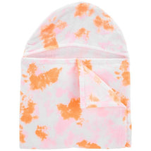 Carters - Baby Girl Tie Dye Hooded Towel, Pink/Orange Image 1