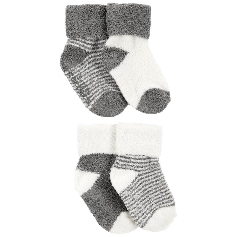 Carters - Baby Neutral 4Pk Chenille Booties, Gray Image 1