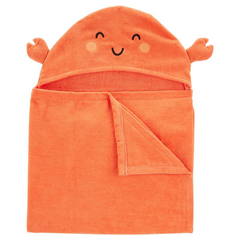 Carters - Baby Neutral Crab Hooded Towel, Orange Image 1