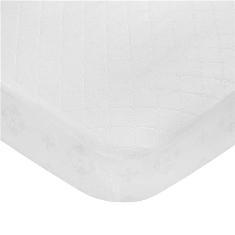 Carter's Cotton Fitted Quilted Crib Pad, White Image 1