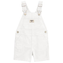 Carters -Toddler Neutral Twill Eyelet Overalls, White Image 1