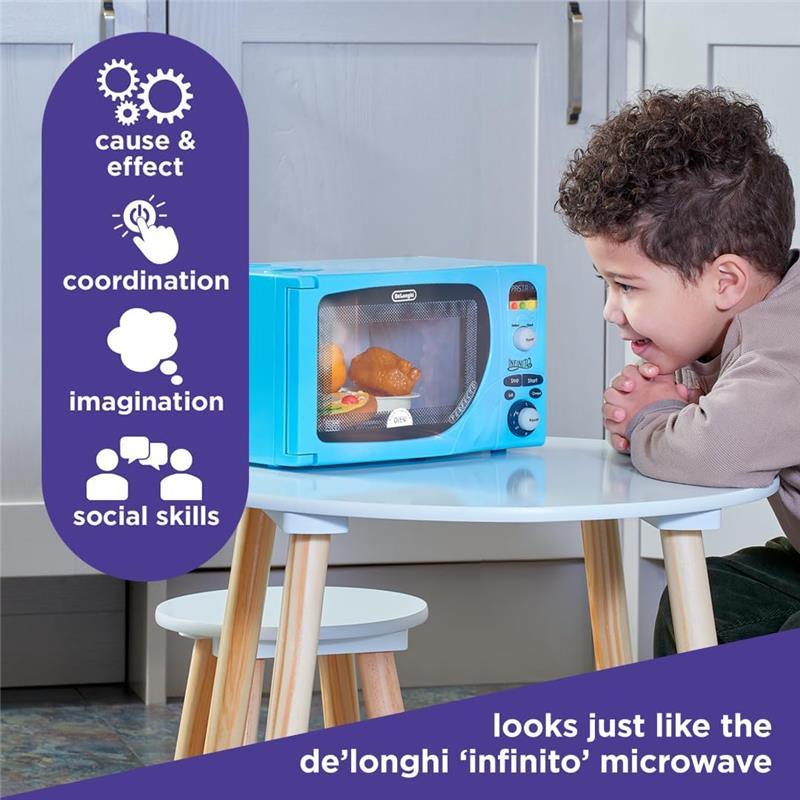 Casdon - DeLonghi Microwave Toy Replica for Children Aged 3 plus, With Flashing LED, Sounds and More, Blue  Image 5