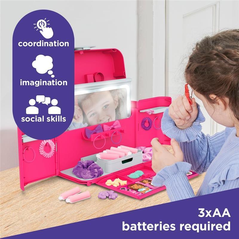 Casdon - Ultimate Styling Case with LightUp Mirror, Style Book, and Hair Accessories. Playset for Children Aged 3 plus Image 4