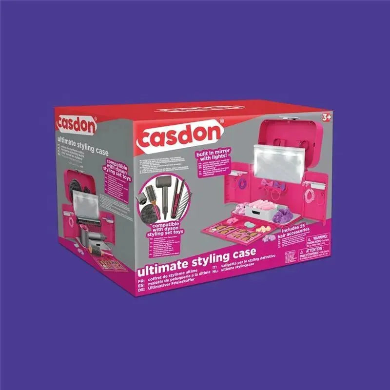 Casdon - Ultimate Styling Case with LightUp Mirror, Style Book, and Hair Accessories. Playset for Children Aged 3 plus Image 6