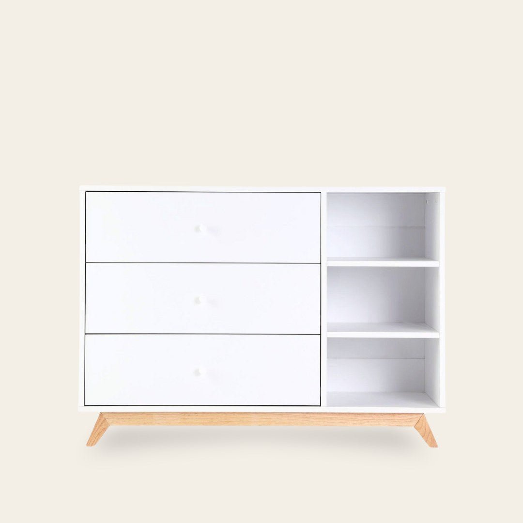 Central Park 3-Drawer, Two Shelf Nursery Dresser