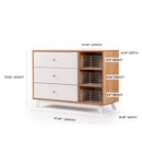 Central Park 3-Drawer, Two Shelf Nursery Dresser