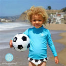 Charlie Banana - Long Sleeve Swim Rash Guard with UPF50+ Sun Protection, Turquoise Image 4