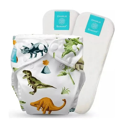 Charlie Banana - Dinosaurs Baby Fleece Reusable and Washable Cloth Diaper System Image 1