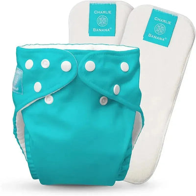 Charlie Banana - Fluorescent Turquiose Baby Fleece Reusable and Washable Cloth Diaper System Image 1