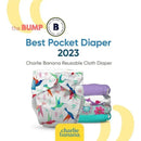 Charlie Banana - Reusable Washable Cloth Diaper, Adjustable One Size, The Whale on White Image 2