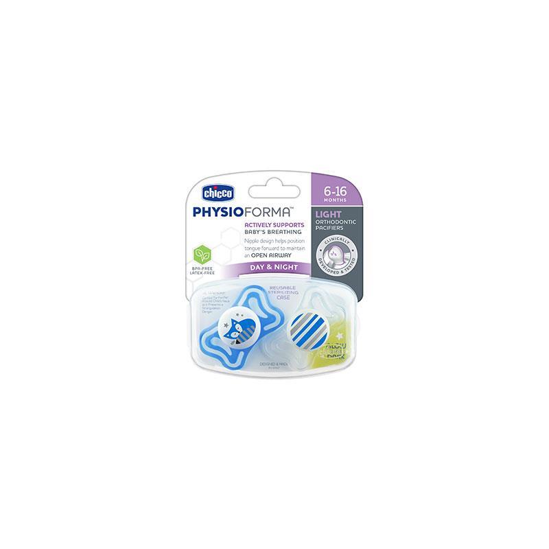 Chicco - 2 Pk Physioforma Light Day & Night Orthodontic Pacifier Blue, 6/16M Image 5