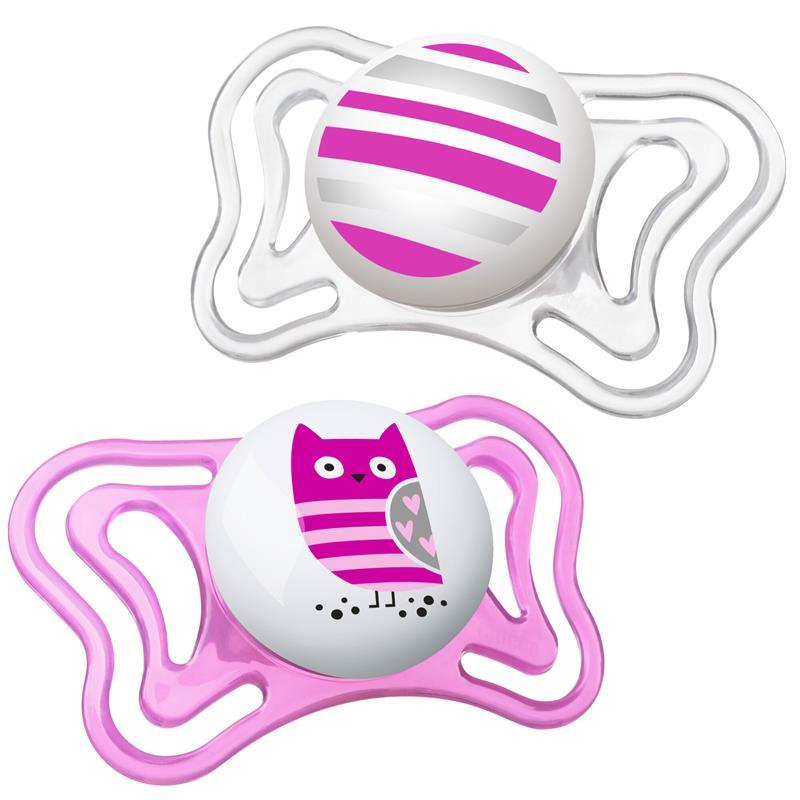 Chicco - 2 Pk Physioforma Light Day & Night Orthodontic Pacifier Pink, 6/16M Image 1