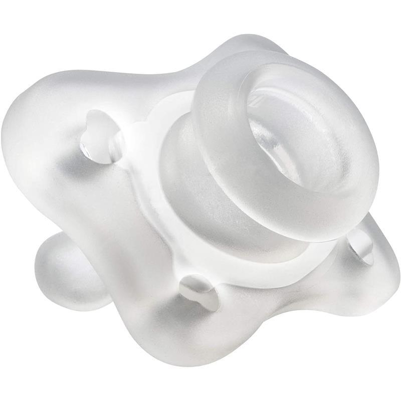 Chicco - 2 Pk Physioforma Silicone Mini Orthodontic Pacifier Clear, 0/2M Image 3