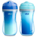 Chicco - 2Pk Insulated Rim Spout Trainer Sippy Cup 9Oz. Blue/Teal Ombre Image 1