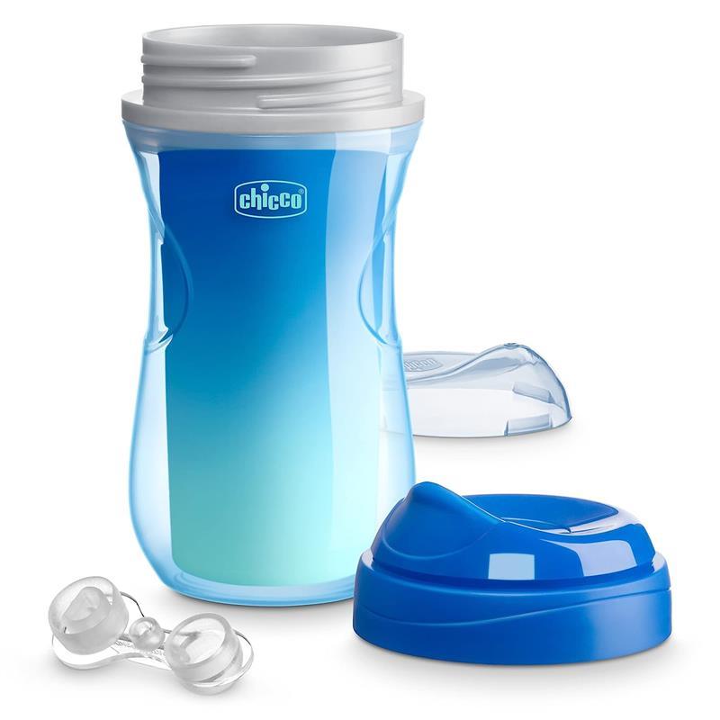 Chicco - 2Pk Insulated Rim Spout Trainer Sippy Cup 9Oz. Blue/Teal Ombre Image 5