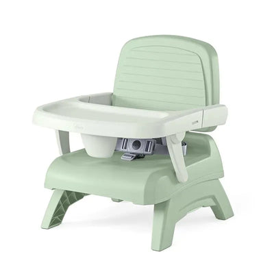 Chicco Bento 3-In-1 booster seat in sage with a removable tray and safety harness.