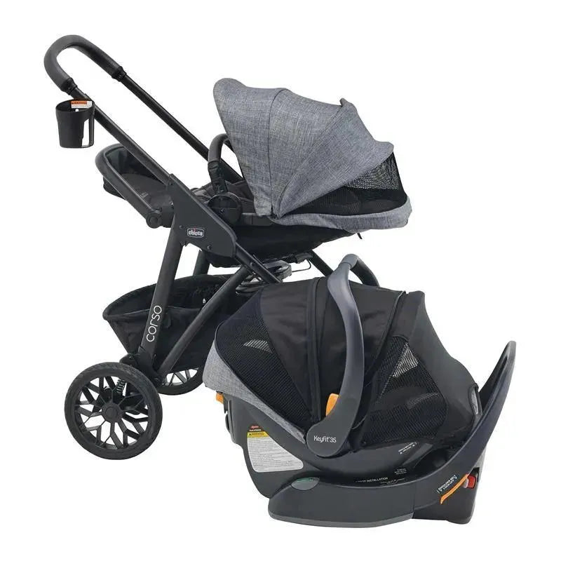 chicco stroller with bassinet Chicco Corso Primo ClearTex Travel System Aspen