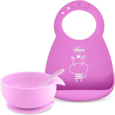 Chicco - Easy Start Silicone Feeding Gift Set 6M+ | Pink Image 1