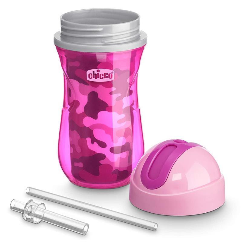 Chicco Feeding Flip Top Insulated Straw Cup 12+ Pink/Purple Image 9