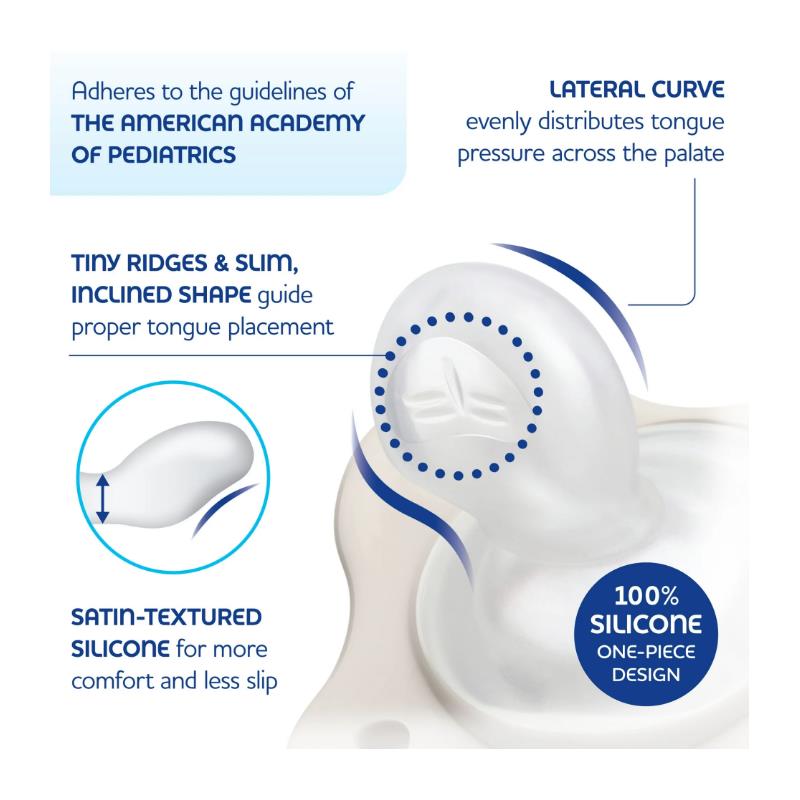 Chicco Feeding - Physioforma Dual Soft Pacifier Pearl/Sky 2-6M, 2Pk Image 6