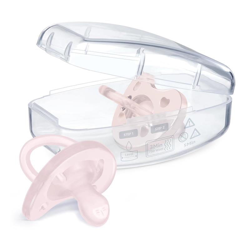 Chicco Feeding - Physioforma Orthodontic Silicone Pacifier Soft Pink 0-6M, 2Pk Image 3