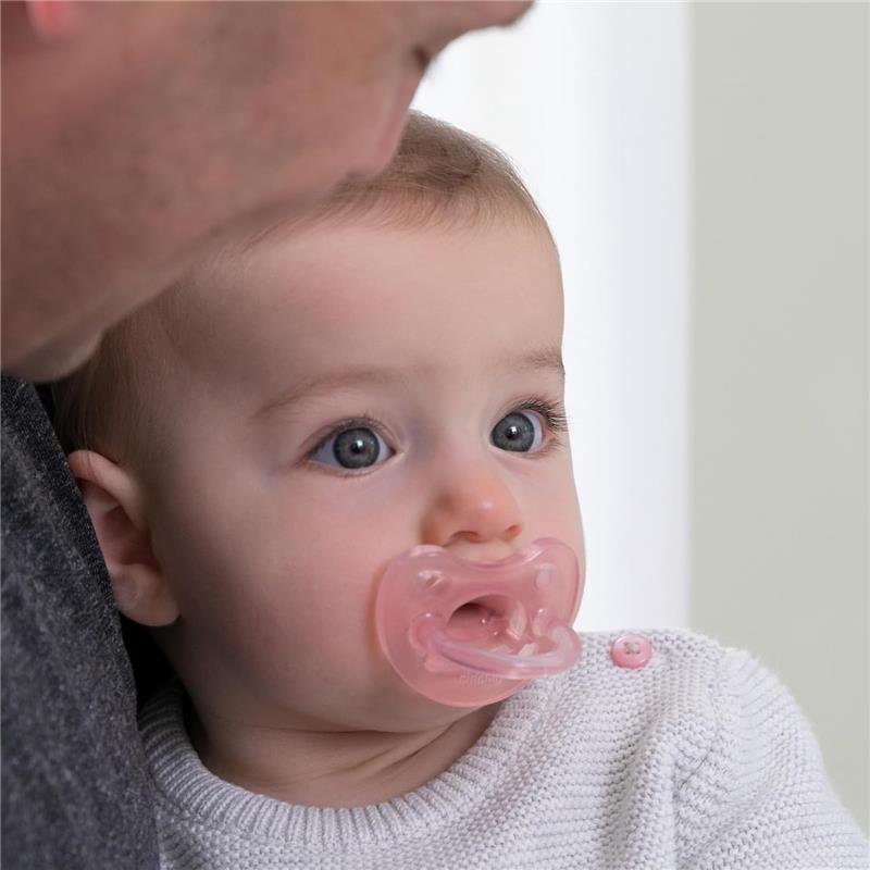 Chicco Feeding - Physioforma Orthodontic Silicone Pacifier Soft Pink 0-6M, 2Pk Image 5