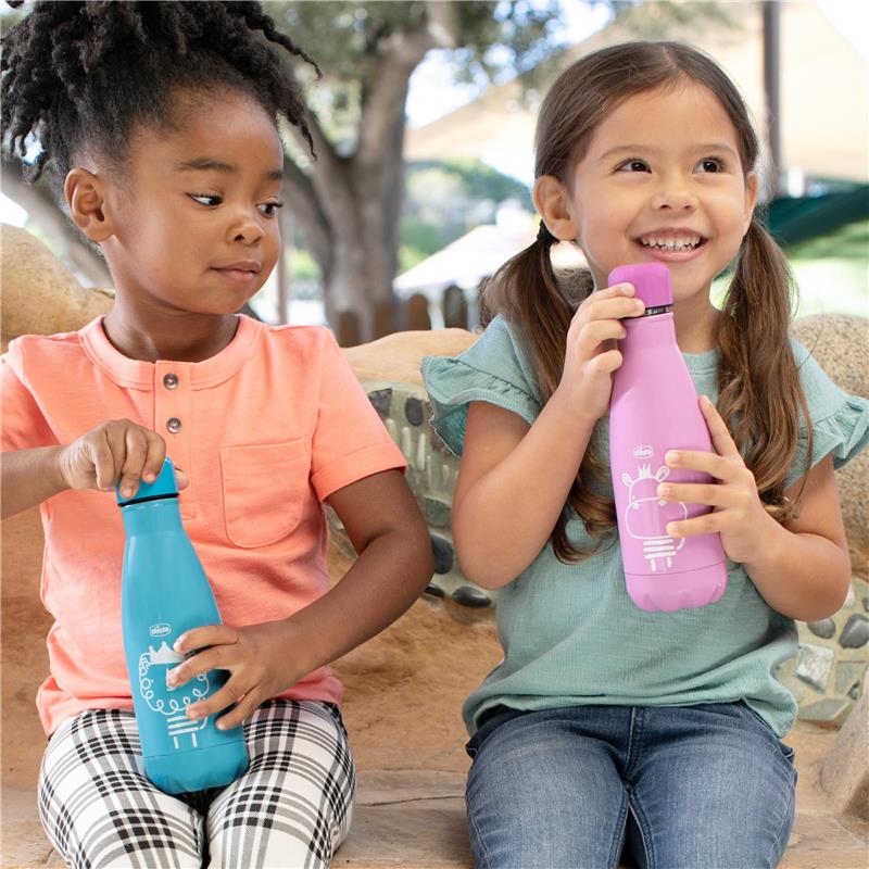 Chicco - Feeding Stainless Steel Insulated Water Bottle 12Oz Pink  Image 2