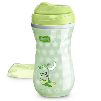 Chicco - Glow In The Dark Insulated Rim Spout Trainer Cup 9Oz, 12M+ | Green Image 1