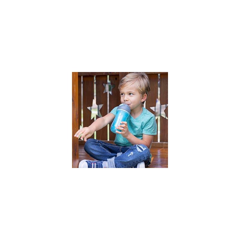 Chicco Insulated Flip-Top Straw Cup 9oz. 12m+ (2pk) in Blue Discover/Teal Image 2