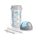 Chicco Insulated Flip-Top Straw Cup 9Oz, Silver/Blue Sunburst, 12M+ (1Pk) Image 4