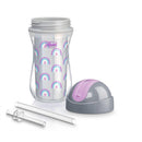 Chicco Insulated Flip-Top Straw Cup 9Oz, Silver/Purple Rainbow, 12M+ Image 3