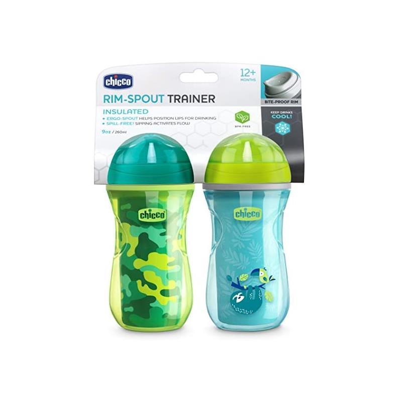 Chicco - Insulated Rim Spout Trainer Cup, 9Oz, 12M+ Teal/Green Image 2
