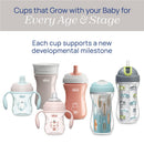 Chicco Insulated Straw Sippy Cup 12+ Months, 9oz Toddler Training Cup with Spill-Free Flip-Top Lid, BPA-Free 2-Pack, Black/White/Silver