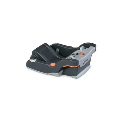 Chicco KeyFit and KeyFit 30 Infant Car Seat Base in black and grey, featuring adjustable straps and orange buttons for secure installation.