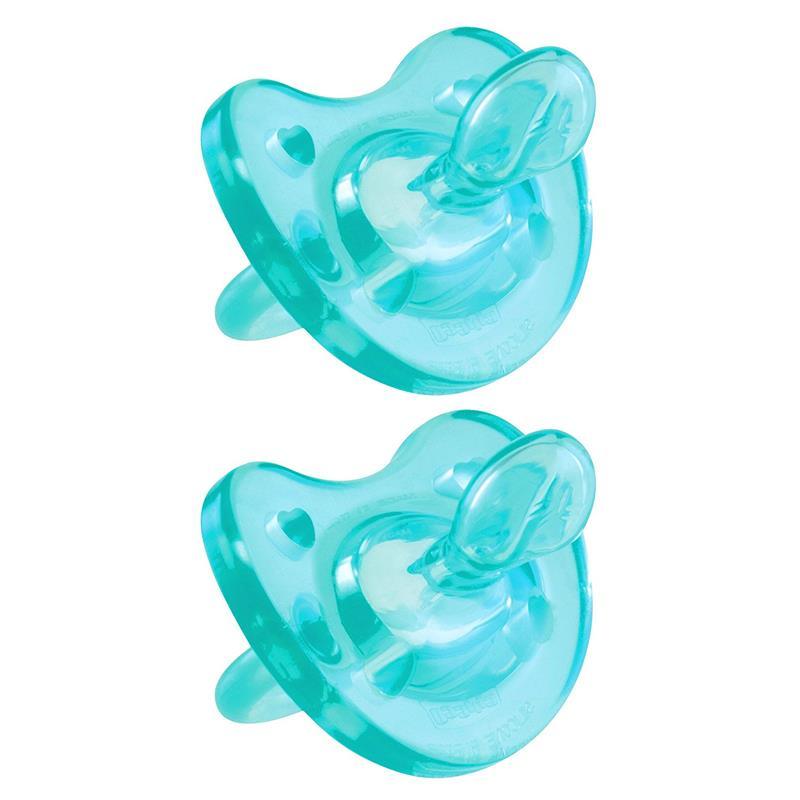 Chicco NaturalFit Soft Silicone Orthodontic Pacifiers 2-Pack, Blue Image 1