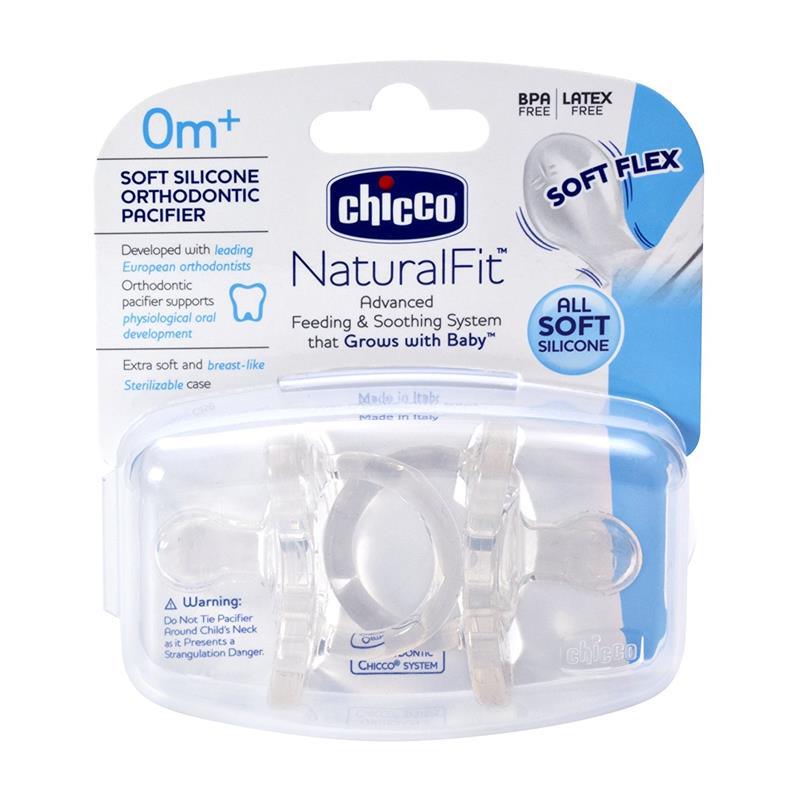 Chicco NaturalFit Soft Silicone Pacifiers 2-Pack, Clear Image 5