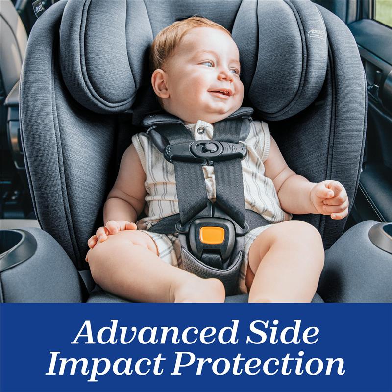 Chicco OneFit LX ClearTex All-in-One Car Seat with LeverLock Installation, Slim Design, Convertible Car Seat, Smoke/Grey Image 9